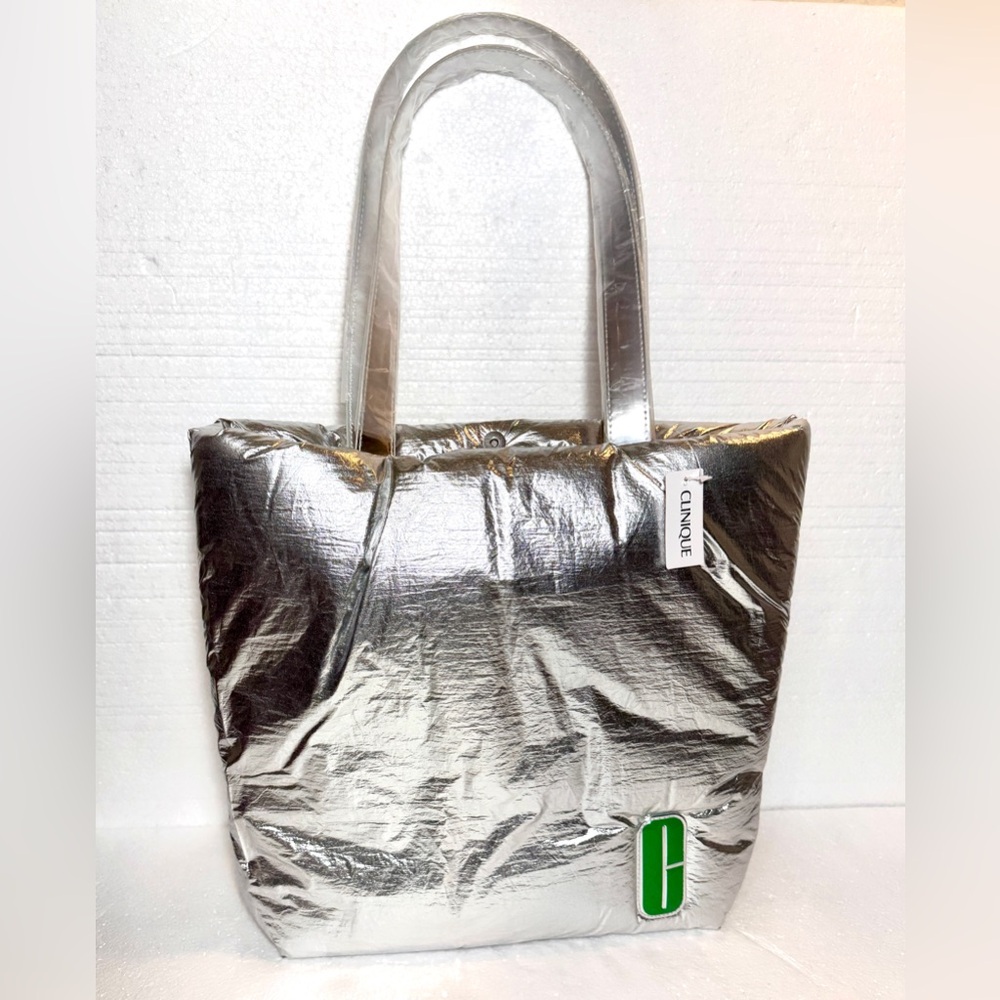 Silver & Green Tote Bag Clinique New Lightweight